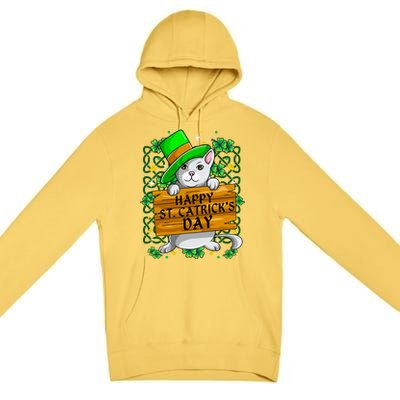 St Patricks Day Happy St Catricks Cat Shenanigans Gift Premium Pullover Hoodie