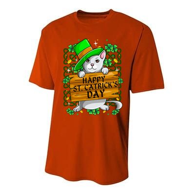 St Patricks Day Happy St Catricks Cat Shenanigans Gift Performance Sprint T-Shirt