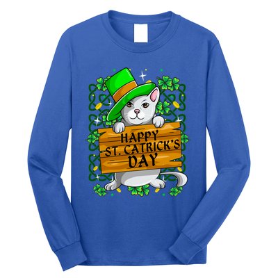 St Patricks Day Happy St Catricks Cat Shenanigans Gift Long Sleeve Shirt