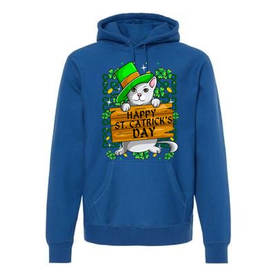 St Patricks Day Happy St Catricks Cat Shenanigans Gift Premium Hoodie