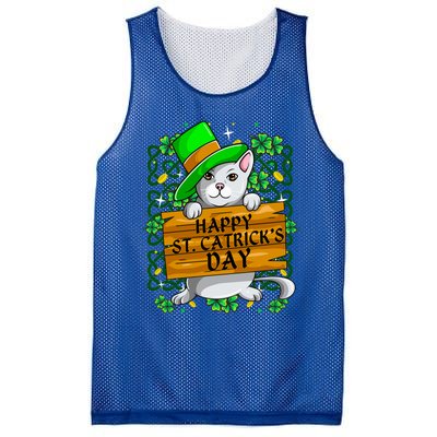 St Patricks Day Happy St Catricks Cat Shenanigans Gift Mesh Reversible Basketball Jersey Tank