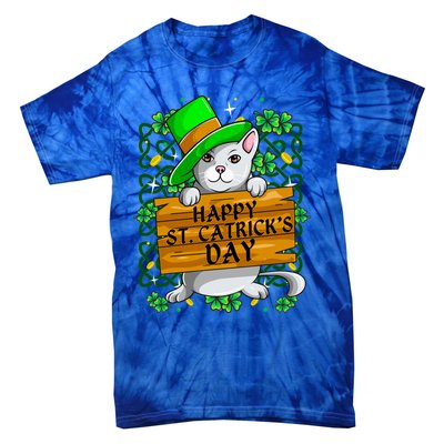 St Patricks Day Happy St Catricks Cat Shenanigans Gift Tie-Dye T-Shirt