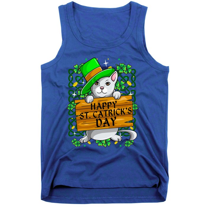 St Patricks Day Happy St Catricks Cat Shenanigans Gift Tank Top