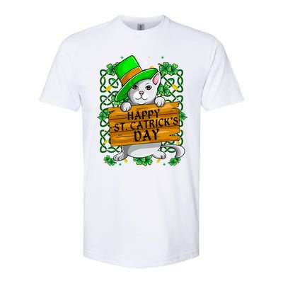 St Patricks Day Happy St Catricks Cat Shenanigans Gift Softstyle CVC T-Shirt