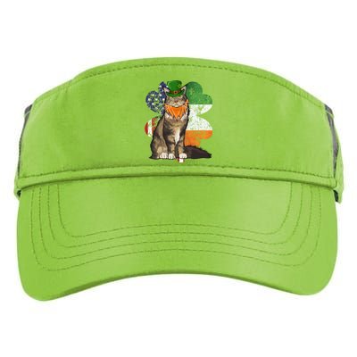 St Patricks Day Irish American Flag Maine Coon Cat Meaningful Gift Adult Drive Performance Visor