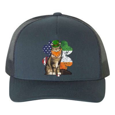 St Patricks Day Irish American Flag Maine Coon Cat Meaningful Gift Yupoong Adult 5-Panel Trucker Hat