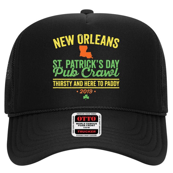 St Patrick's Day New Orleans Pub Crawl Parade High Crown Mesh Back Trucker Hat