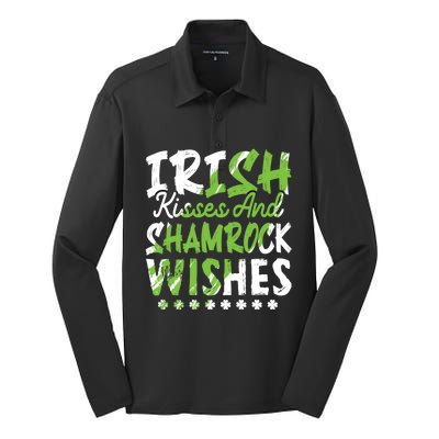 St Patricks Day Wishes Funny Gift Silk Touch Performance Long Sleeve Polo