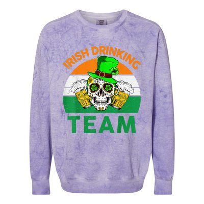 St Patricks Day Irish Drinking Team Funny Colorblast Crewneck Sweatshirt