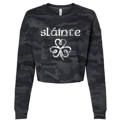 St Patricks Day, Slainte, Funny St Patricks Day Cropped Pullover Crew