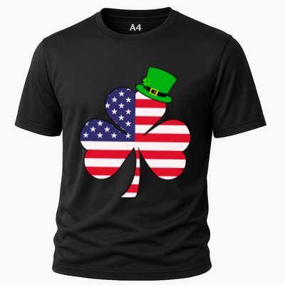 St Patricks Day | Irish American Flag Shamrock Performance Shirt