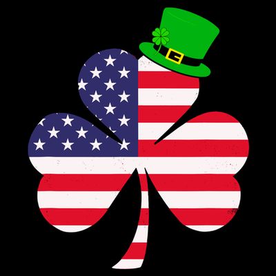 St Patricks Day | Irish American Flag Shamrock T-Shirt