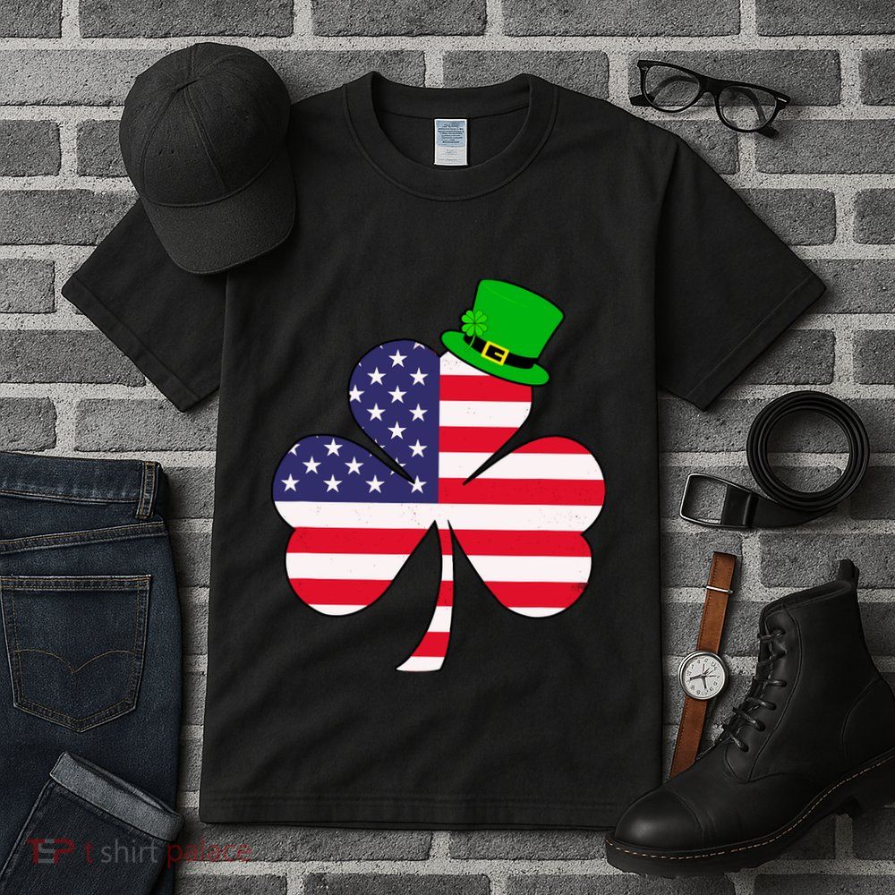 St Patricks Day | Irish American Flag Shamrock Tall T-Shirt