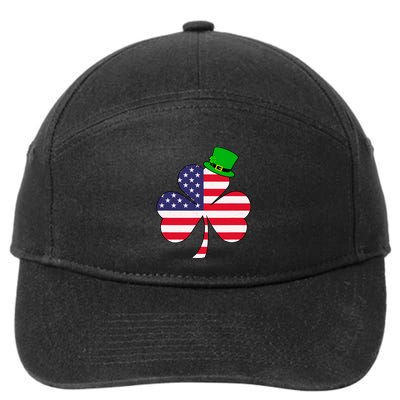 St Patricks Day | Irish American Flag Shamrock 7-Panel Snapback Hat