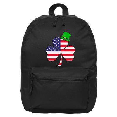 St Patricks Day | Irish American Flag Shamrock 16 in Basic Backpack
