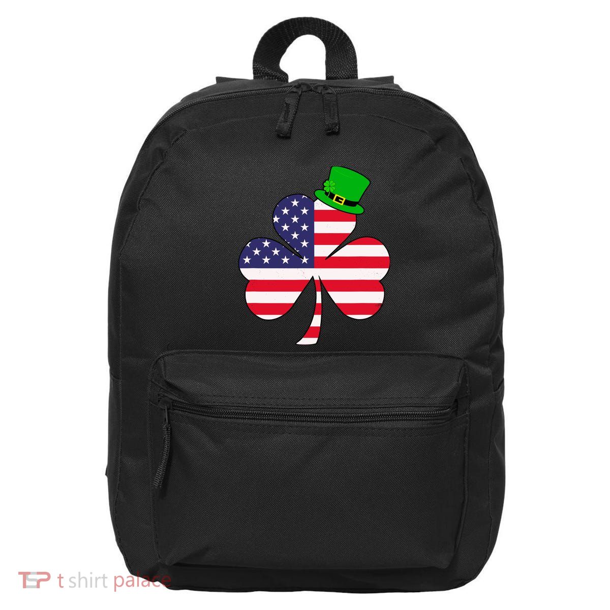 St Patricks Day | Irish American Flag Shamrock 16 in Basic Backpack