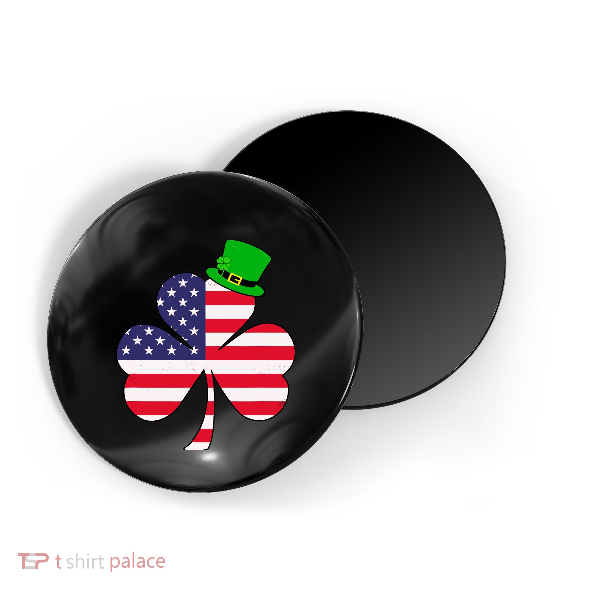 St Patricks Day | Irish American Flag Shamrock Magnet