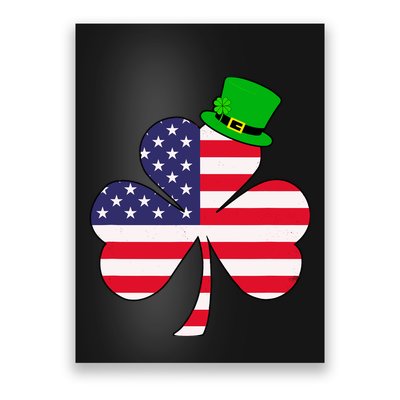 St Patricks Day | Irish American Flag Shamrock Poster