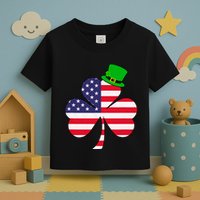 St Patricks Day | Irish American Flag Shamrock Toddler T-Shirt