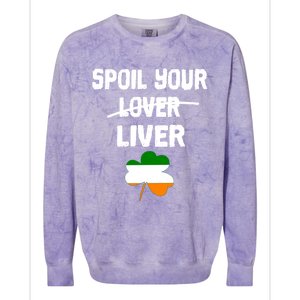 St Patricks Day Liver Joke Ing Irish Flag Humor Gift Colorblast Crewneck Sweatshirt