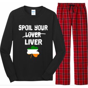 St Patricks Day Liver Joke Ing Irish Flag Humor Gift Long Sleeve Pajama Set