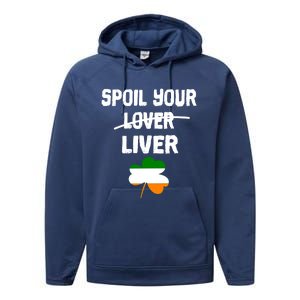 St Patricks Day Liver Joke Ing Irish Flag Humor Gift Performance Fleece Hoodie