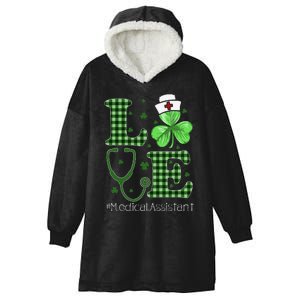 St Patricks Day Nurse And Medical Assistant Hooded Wearable Blanket