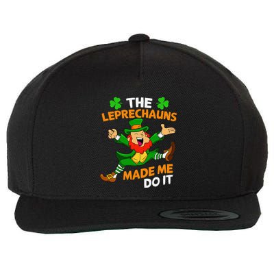 St Patricks Day The Leprechauns Made Me Do It Wool Snapback Cap