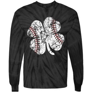 St Patricks Day Shamrock Baseball Saint PaddyS Tie-Dye Long Sleeve Shirt