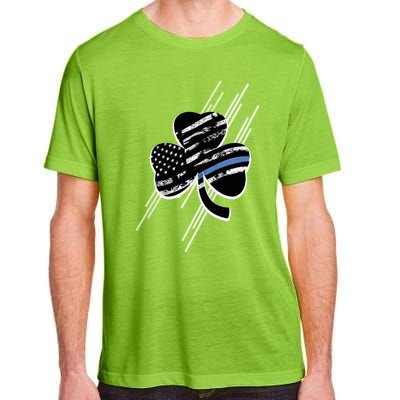 Saint Patrick's Day Distress Graphic Shamrock Police Green Gift Adult ChromaSoft Performance T-Shirt