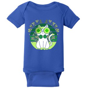 St Patricks Day Lucky Clover Cat Lover Leprechaun Cat Gift Baby Bodysuit