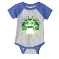 St Patricks Day Lucky Clover Cat Lover Leprechaun Cat Gift Infant Baby Jersey Bodysuit