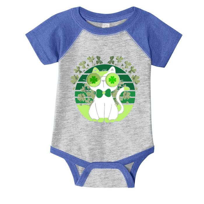 St Patricks Day Lucky Clover Cat Lover Leprechaun Cat Gift Infant Baby Jersey Bodysuit