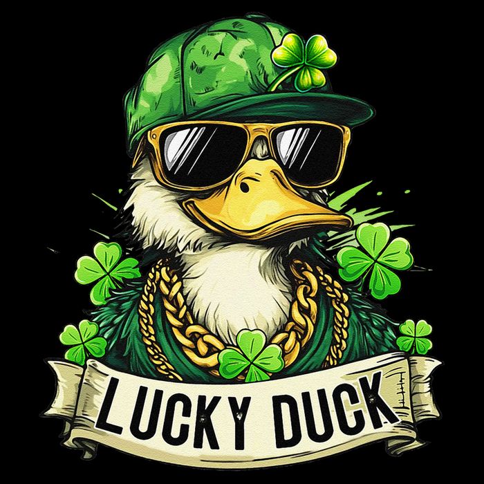 St Patricks Day Lucky Duck Saint Paddys Day Short Acrylic Beanie