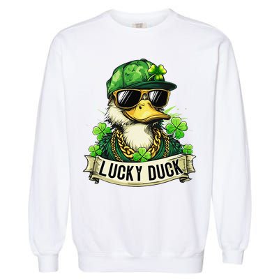 St Patricks Day Lucky Duck Saint Paddys Day Garment-Dyed Sweatshirt