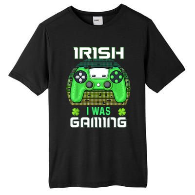 St Patricks Day Gamer Shamrock Irish I Was Gaming Tall Fusion ChromaSoft Performance T-Shirt