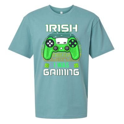 St Patricks Day Gamer Shamrock Irish I Was Gaming Sueded Cloud Jersey T-Shirt