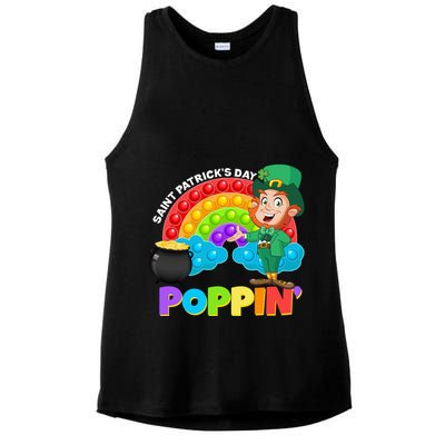 St Patrick's Day Push Pop Leprechaun Ladies PosiCharge Tri-Blend Wicking Tank