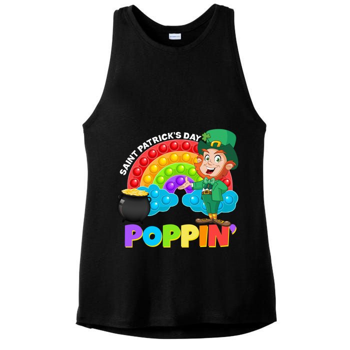 St Patrick's Day Push Pop Leprechaun Ladies PosiCharge Tri-Blend Wicking Tank