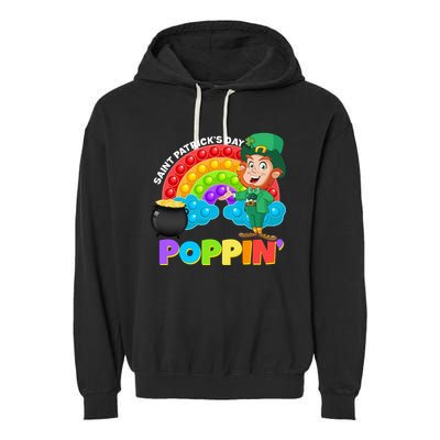 St Patrick's Day Push Pop Leprechaun Garment-Dyed Fleece Hoodie
