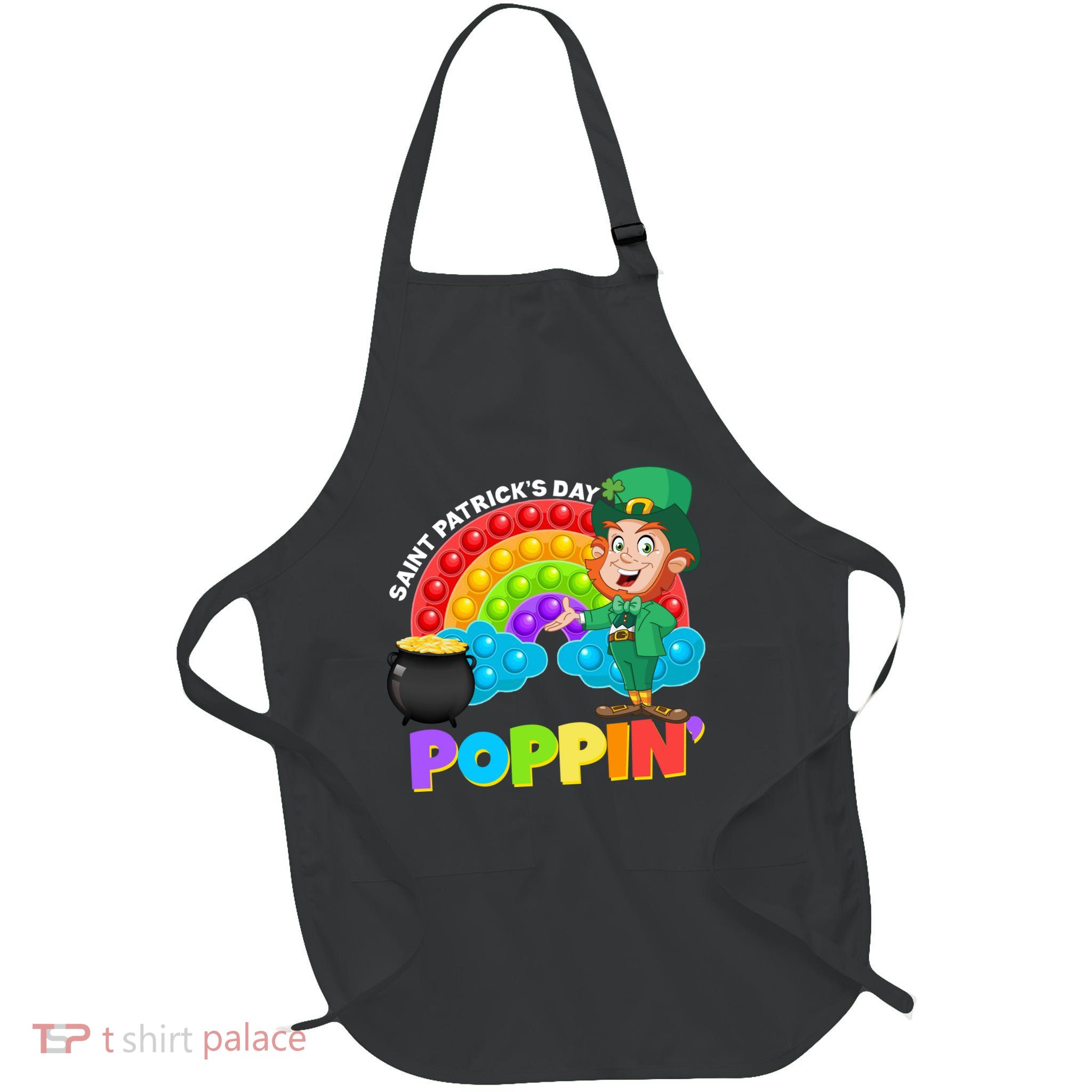 St Patrick's Day Push Pop Leprechaun Full-Length Apron With Pockets