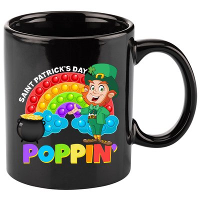 St Patrick's Day Push Pop Leprechaun 11oz C Handle Ceramic Mug