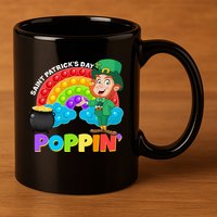 St Patrick's Day Push Pop Leprechaun 11oz C Handle Ceramic Mug