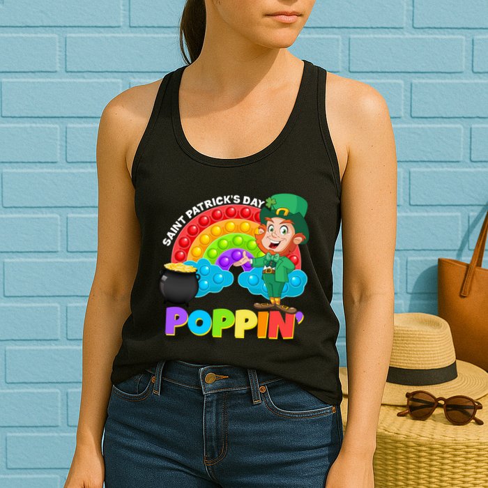 St Patrick's Day Push Pop Leprechaun Womens Tank Top
