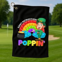 St Patrick's Day Push Pop Leprechaun Golf Towel