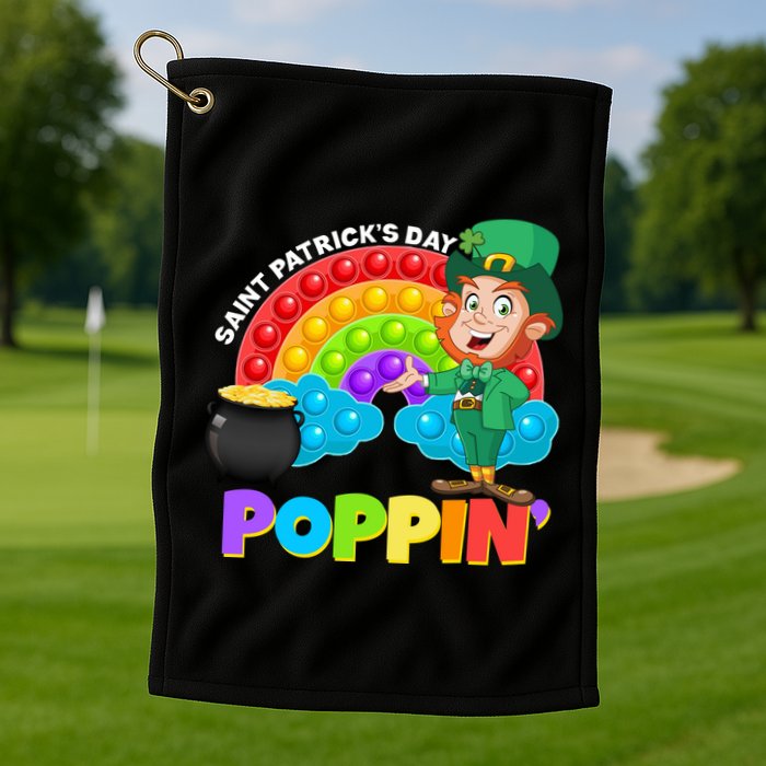 St Patrick's Day Push Pop Leprechaun Golf Towel