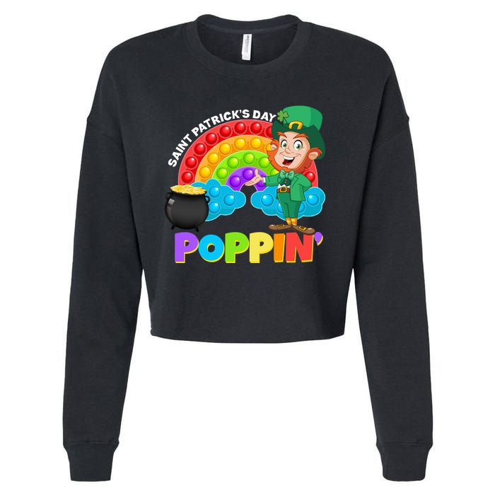 St Patrick's Day Push Pop Leprechaun Cropped Pullover Crew