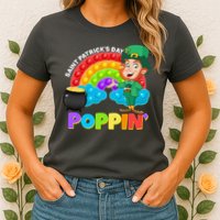 St Patrick's Day Push Pop Leprechaun Womens T-Shirt
