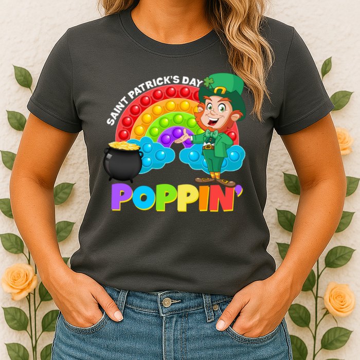 St Patrick's Day Push Pop Leprechaun Womens T-Shirt