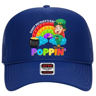 St Patrick's Day Push Pop Leprechaun High Crown Mesh Back Trucker Hat